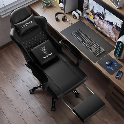 Gaming-Stuhl Gaming Stuhl mit Einteiligen Armlehnen und Ausziehbarem Fußstütze