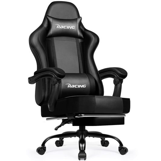 Gaming-Stuhl Gaming Stuhl mit Einteiligen Armlehnen und Ausziehbarem Fußstütze