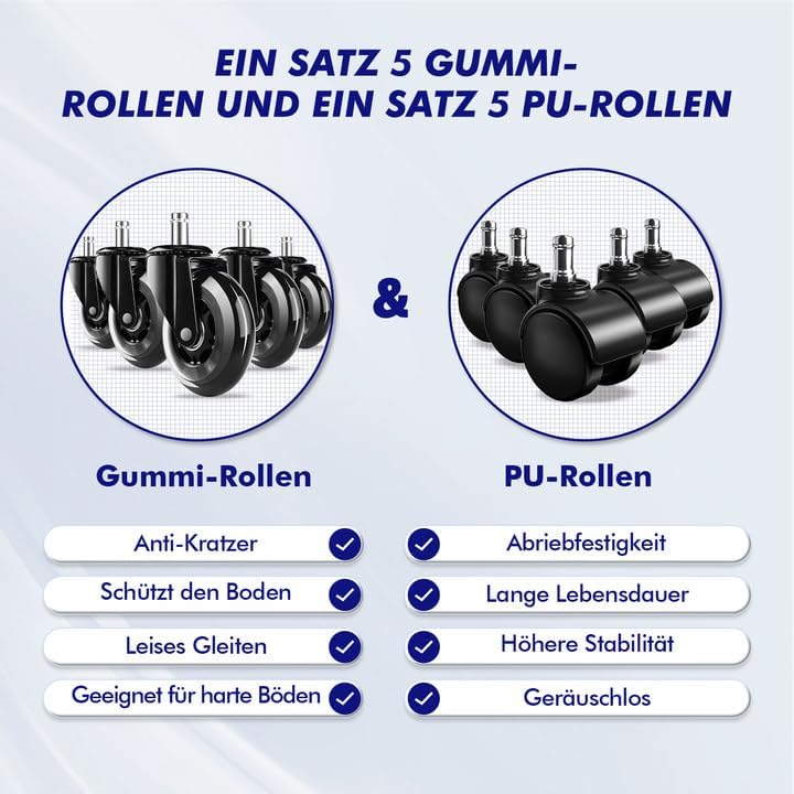Daccormax Bürostuhl, Bürostuhl Ergonomisch Schreibtischstuhl mit Verstellbaren Armlehnen, weiche Lendenstütze aus Naturschwamm und Kopfstütze, Chefsessel Drehstuhl Wippfunktion 200kg, Tiefschwarz