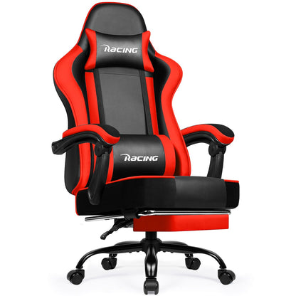 Gaming-Stuhl Gaming Stuhl mit Einteiligen Armlehnen und Ausziehbarem Fußstütze