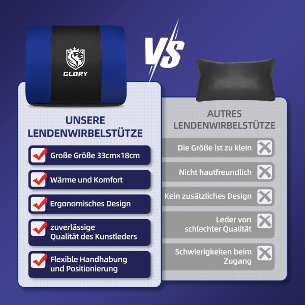 Gaming-Stuhl Ergonomischer Gamer Stuhl mit Fußstütze, Einteiligen Armlehnen – Bild 4