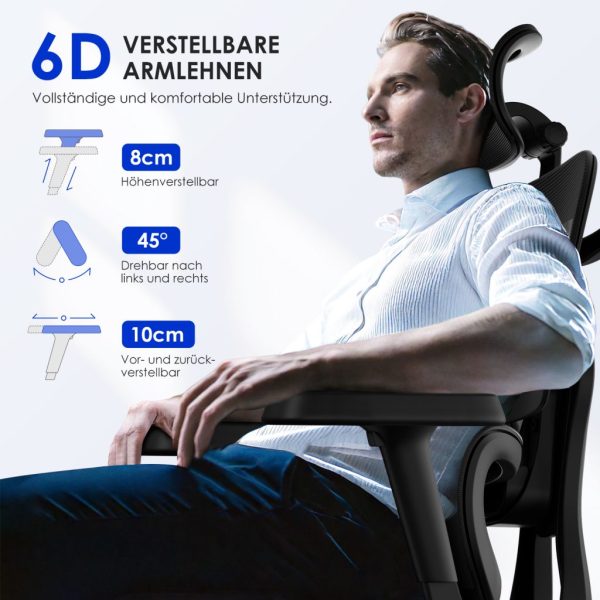 RY297 - Bürostuhl Bürostuhl, Chefsessel, ergonomischer Schreibtischstuhl, atmungsaktiv – Bild 4