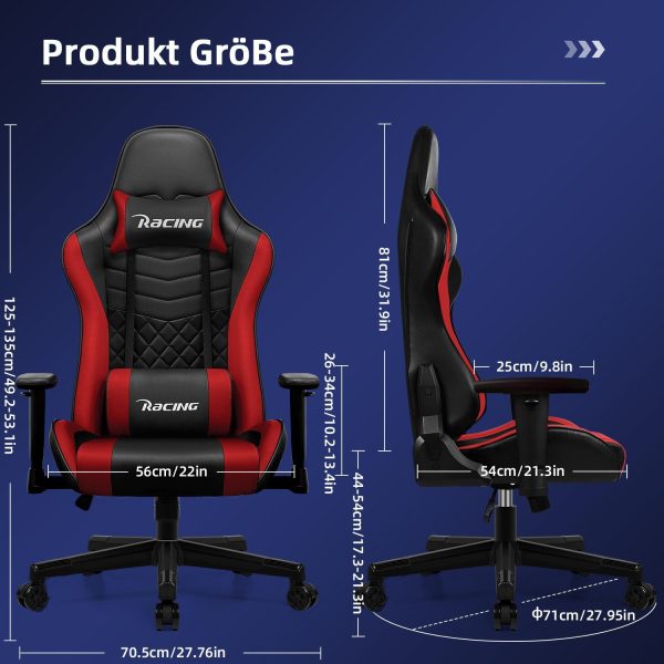 Gaming-Stuhl Gaming Stuhl Ergonomisch Gaming Chair Bürostuhl – Bild 2