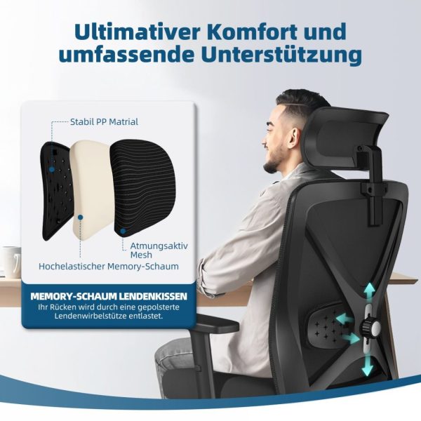 Bürostuhl Bürostuhl Ergonomischer Schreibtischstuhl, Drehstuhl – Bild 4