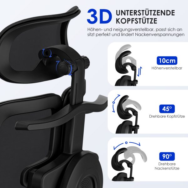 RY297 - Bürostuhl Bürostuhl, Chefsessel, ergonomischer Schreibtischstuhl, atmungsaktiv – Bild 2