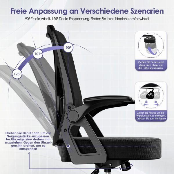 HR230 - Bürostuhl Bürostuhl,Chefsessel aus Mesh,Ergonomischer Schreibtischstuhl – Bild 2