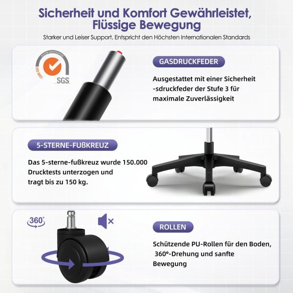 Bürostuhl Bürostuhl,Chefsessel aus Mesh,Ergonomischer Schreibtischstuhl – Bild 3