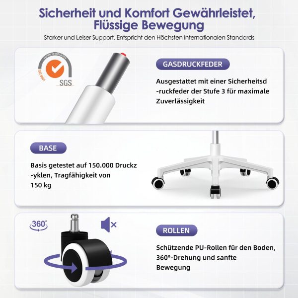 Bürostuhl Bürostuhl,Chefsessel aus Mesh,Ergonomischer Schreibtischstuhl – Bild 4