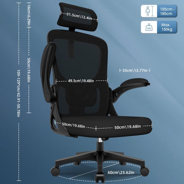 Bürostuhl Bürostuhl, Ergonomischer Schreibtischstuhl, Drehstuhl, Chefsessel – Bild 2
