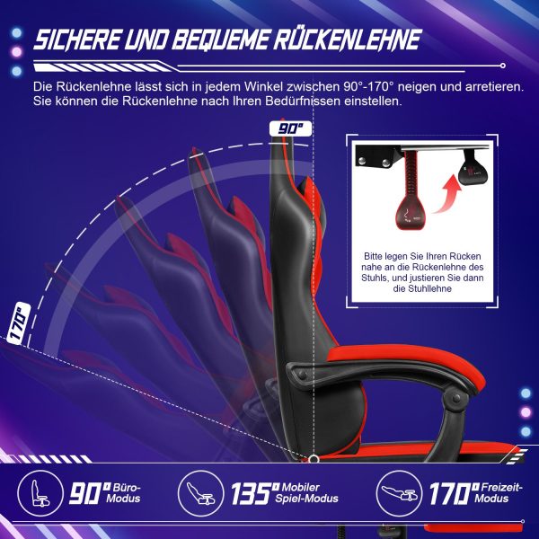Gaming Stuhl, Bürostuhl Ergonomisch, Gaming Chair – Bild 4