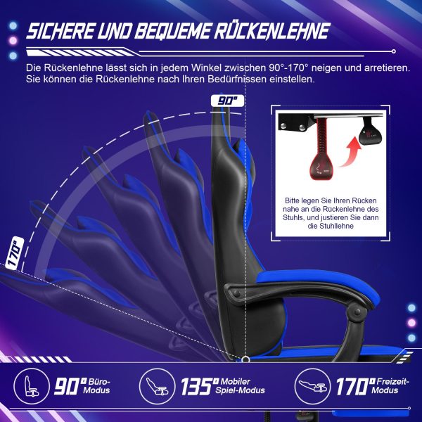 Gaming Stuhl, Bürostuhl Ergonomisch, Gaming Chair – Bild 4