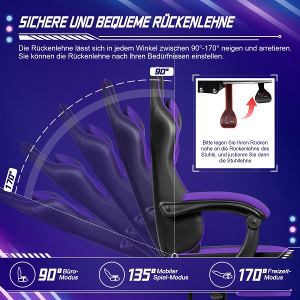 Gaming Stuhl, Bürostuhl Ergonomisch, Gaming Chair – Bild 4